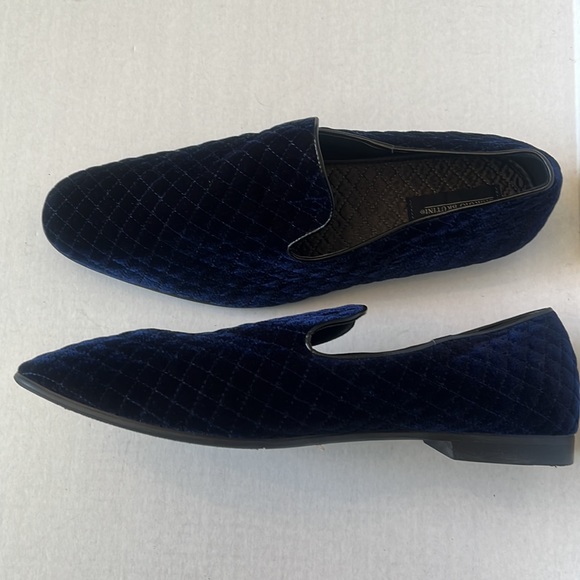 Giorgio Brutini Navy Quilted Velour SlipOns Size 15 - Picture 5 of 7